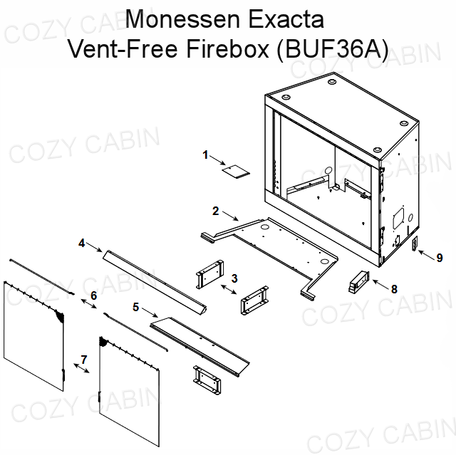Monessen 36" Exacta Vent-Free Firebox with No Interior (BUF36A) #BUF36A